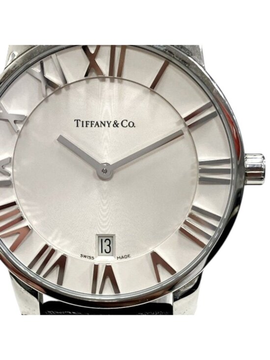 Tiffany & Co Atlas Dome Watch SS Leather Quartz White Dial main image 7